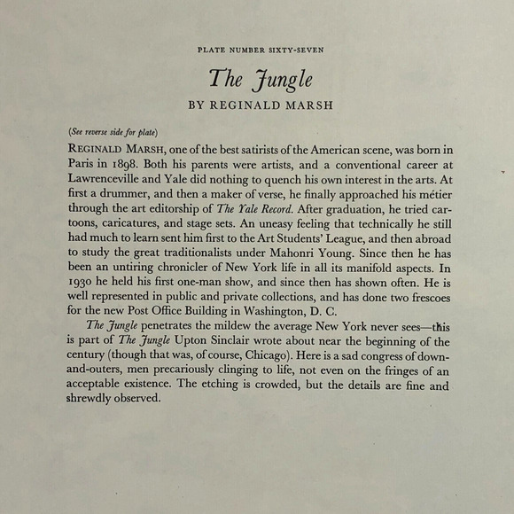 Reginald Marsh "The Jungle" 1930s Art Print Great Depression New York Sketch Vtg - Picture 8 of 11